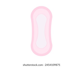 Pink Daily liner. Panty liner vector illustration. Daily female hygiene pad. Soft sanitary liner isolated on white background. Concept of daily feminine care, light protection, intimate hygiene. Print