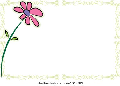 pink daisy with card