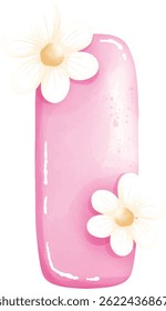 pink daisy English alphabet, blossoming word.