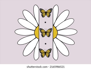 pink daisy flower hand drawn design