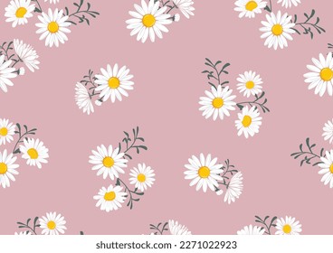 pink daisy flower hand drawn design vector art