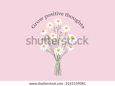 pink daisy flower hand drawn design
