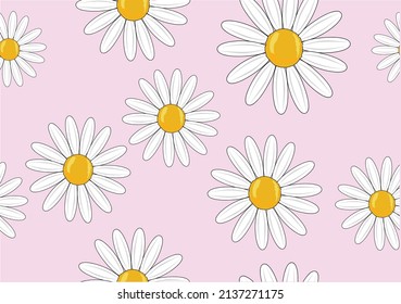 pink daisy flower pattern seamless repeating pattern texture background design design for fashion graphics textile prints, fabrics etc.motivational,inspiration think positive live positive feel good 