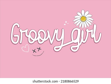 pink daisy flower slogan text and beautiful daisy flower. Vector illustration design. For fashion graphics  posters etc. positiveslogan motivational stationery butterffly monarch