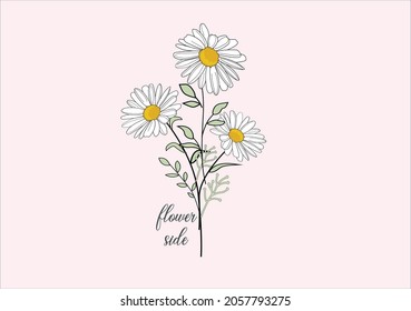 pink daisy flower vector art