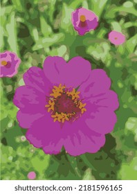 Pink Daisy Flower vector for background pattern