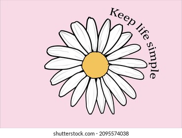 pink daisy flower vector design hand drawn