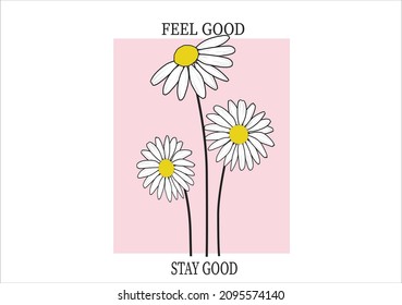 pink daisy flower vector design hand drawn