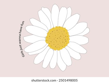 pink daisy flower vector design hand drawn