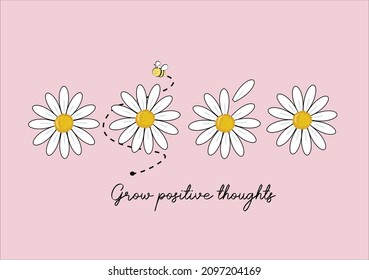 pink daisy flower vector hand drawn