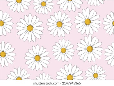 pink daisy flower vector hand drawn 