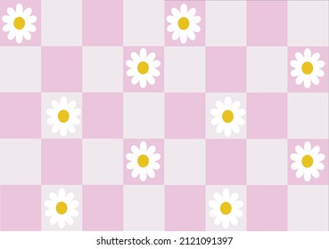 pink daisy pattern design vector seamless 
vintage
