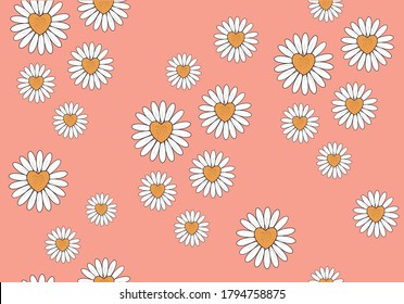 pink daisy pattern daisy seamless pattern vector design hand drawn spring daisy flower  fabric towel design pattern summer print  ditsy flower,spring,stationary,fabric,paper,packet,fashion creative