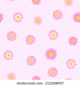 pink daisy seamless pattern. ditsy floral. good for fabric, textile, dress, fashion, wallpaper, etc.