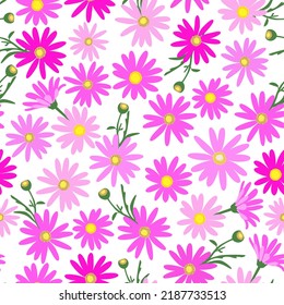 pink daisy seamless pattern. ditsy floral print. good for fashion, fabric, textile, wallpaper, background.