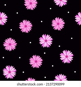 pink daisy seamless pattern. floral background. good for fabric, dress, fashion, wallpaper, textile, etc. 