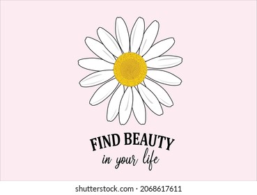 pink daisy vector art design hand drawn 
