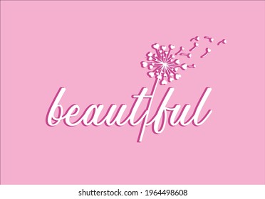 pink dandelion vector art design 