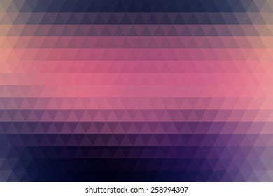Pink and dark blue abstract geometric background formed with triangles in rows.