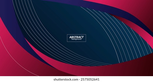 Pink and dark blue geometric business banner design. Creative banner design with wave shape as template. Simple and modern banner. Vector Eps10