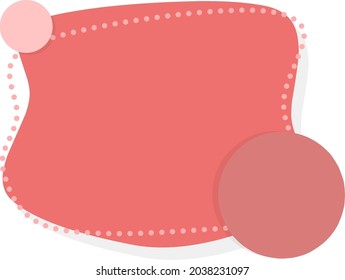 Pink and darker pink shades of bubble banner in abstract shape