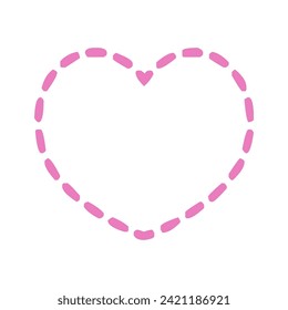 Pink Dashed Bordered Heart Frame