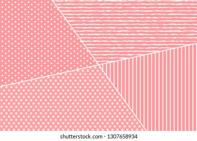 Pink decorated background for Valentines, Wedding, Mother Day Greeting Card. Vector illustration EPS10