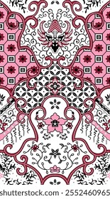 rosafarbene dekorative Batik-Bildgestaltung