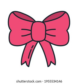 pink decorative bow on background