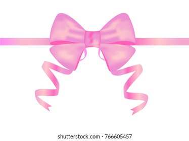 Pink decorative bow ,ribbon illustration