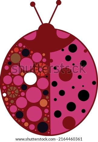 Pink decorative ladybug. Vector file for creating designs.