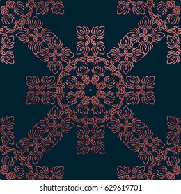 Pink Decorative Mandala. Rose quartz Vintage, ethnic element. Oriental pattern, vector illustration for wedding invitations, greeting cards. Islam, Arabic, indian, turkish pakistan chinese motifs