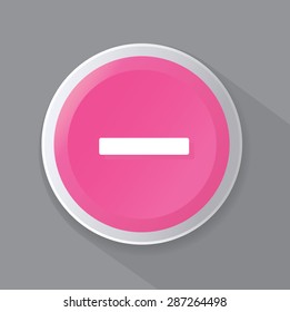 pink decrease vector button