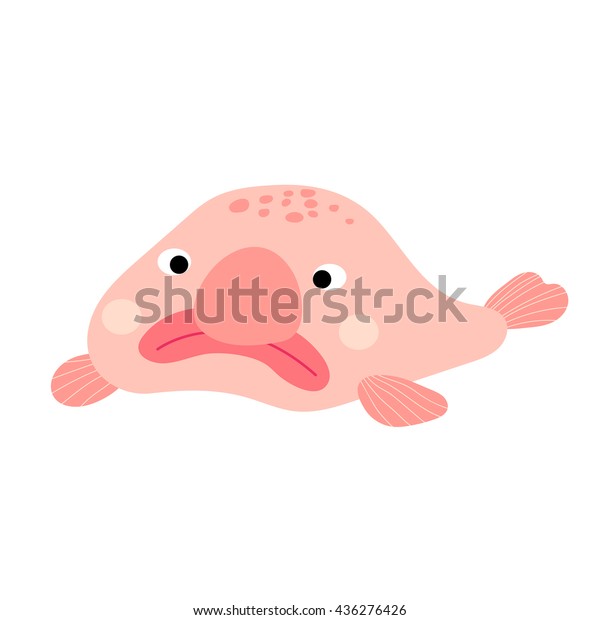 Pink Deep Sea Blobfish Cartoon Character Stock Vector (Royalty Free