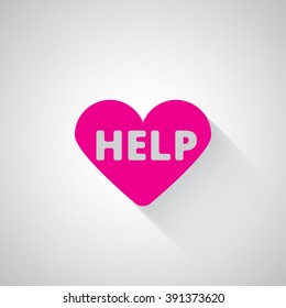 Pink Defibrillator  web icon on light grey background