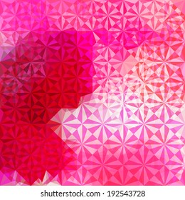 Pink defocused background with geometric triangular ornament. Eps10