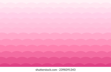 rosa delicado y romántico fondo vectorial ondulado hecho de formas simples