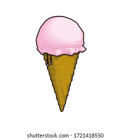 pink delicious ice cream vector design. 