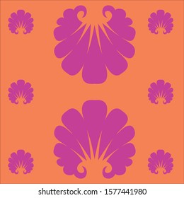 pink design illustration on orange background