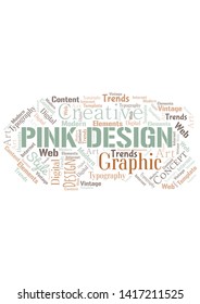 Pink Design word cloud. Wordcloud made with text only.
