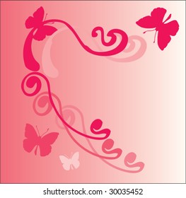 pink designed  butterfly background