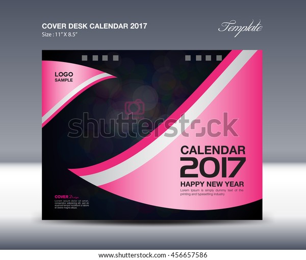 Pink Desk Calendar 2017 Year Cover Stock Vector Royalty Free