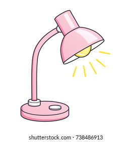 Pink desk lamp isolated