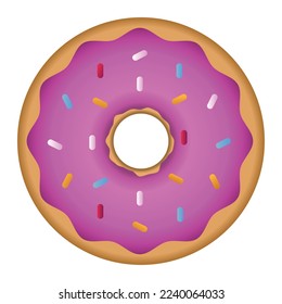 Pink Dessert Donut Gradient Vectorart