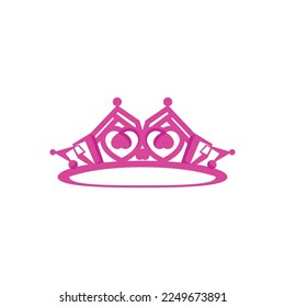 Pink diadem tiara crown monarchy isolated