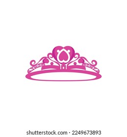 Pink diadem tiara crown monarchy clipart