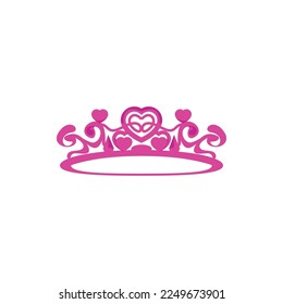 Pink diadem tiara crown monarchy vector