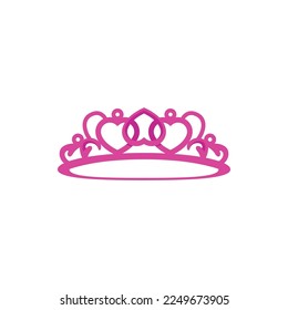 Pink diadem tiara crown monarchy illustration