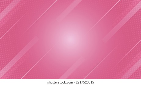 Pink diagonal geometric striped background with halftone detailed