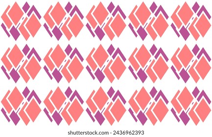 pink diamond abstract with red diamond overlap repeat pattern, replete image, design for fabric printing
